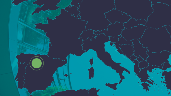 Vitoria-Gasteiz on a European map