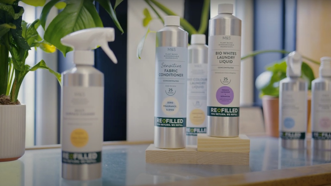 A range of RE FILLED products on display.