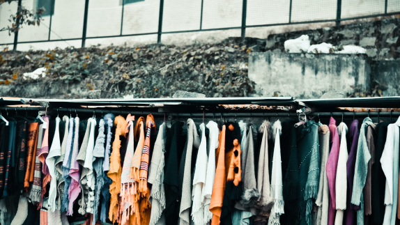 Garments for sale in street store