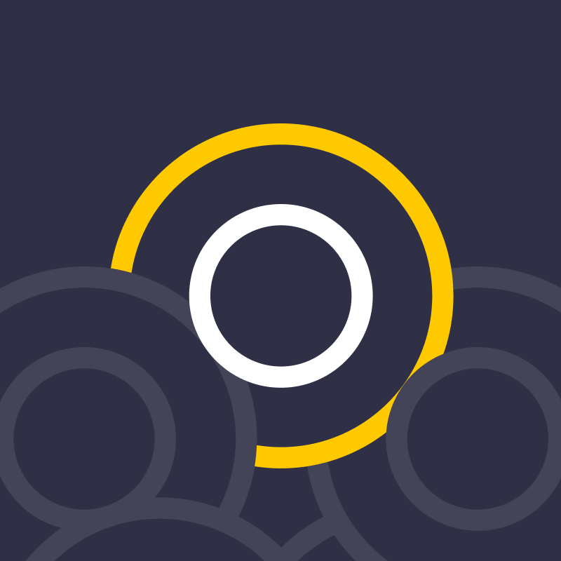 5 circles with one of them highlighted in yellow