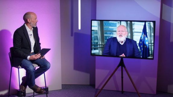 Host holding a discussion