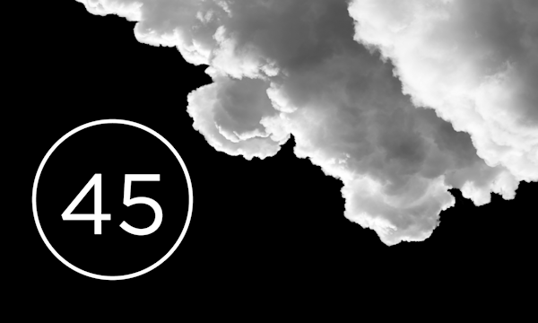 cloud on dark background with number 45