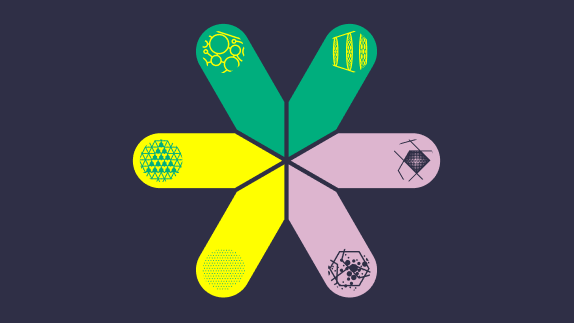 Abstract image of 6 segments showing design leverage points