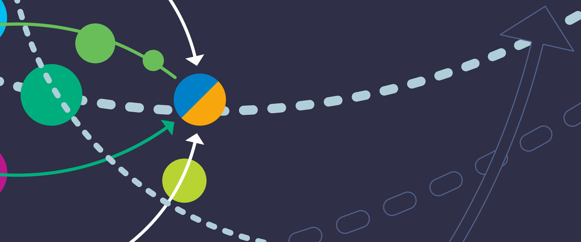 Abstract image of circles and lines intersecting 