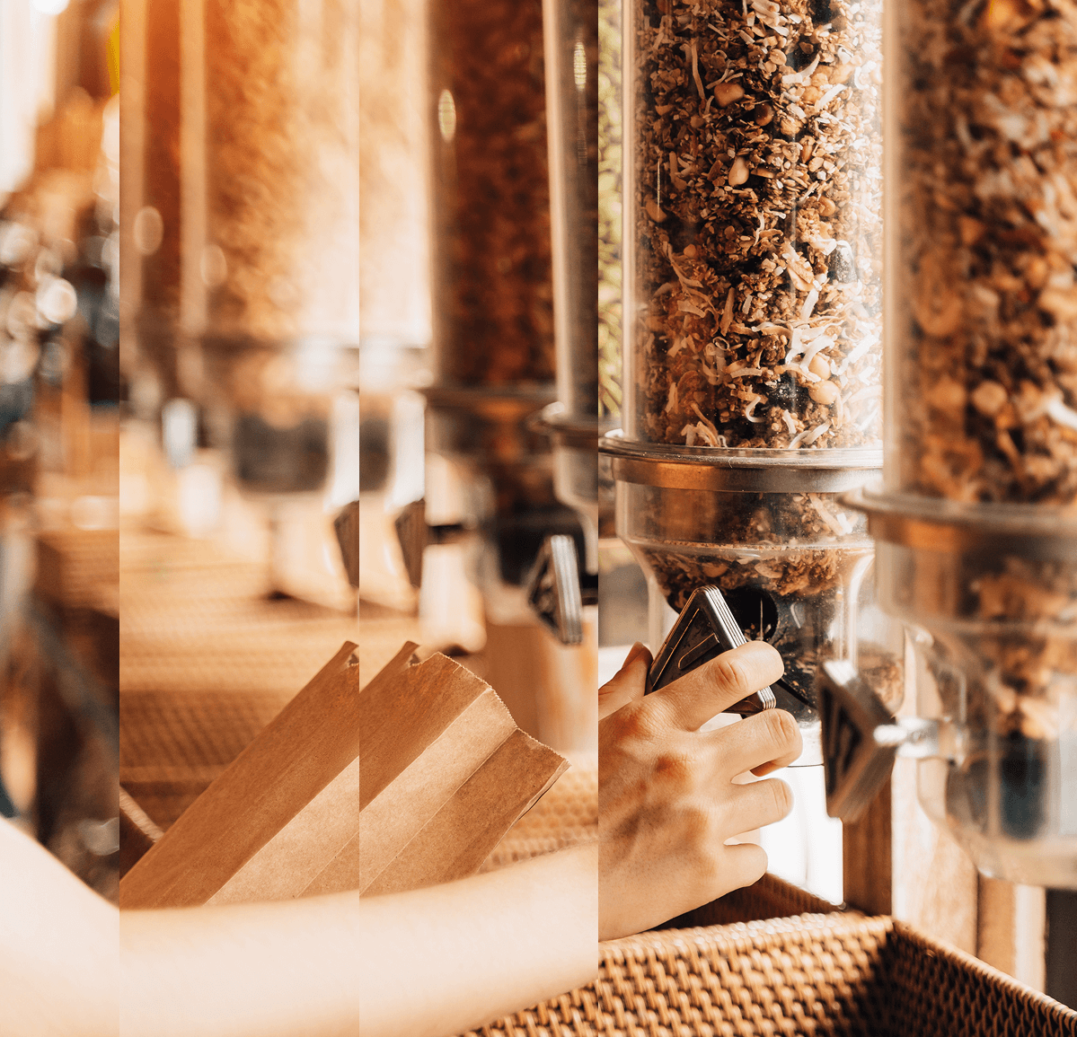 Images of flexible paper packaging in use