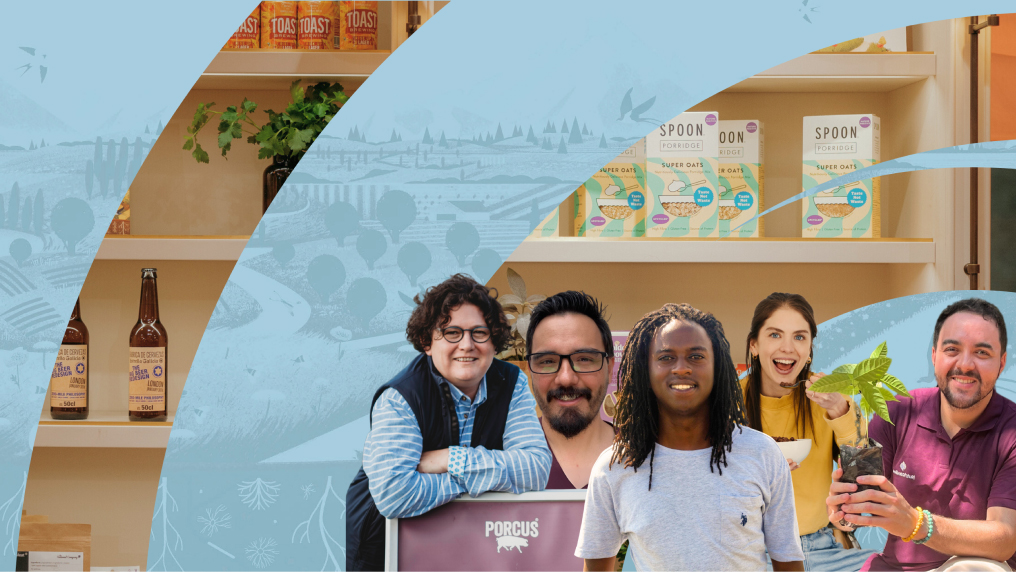 Abstract image of food products on a shelf