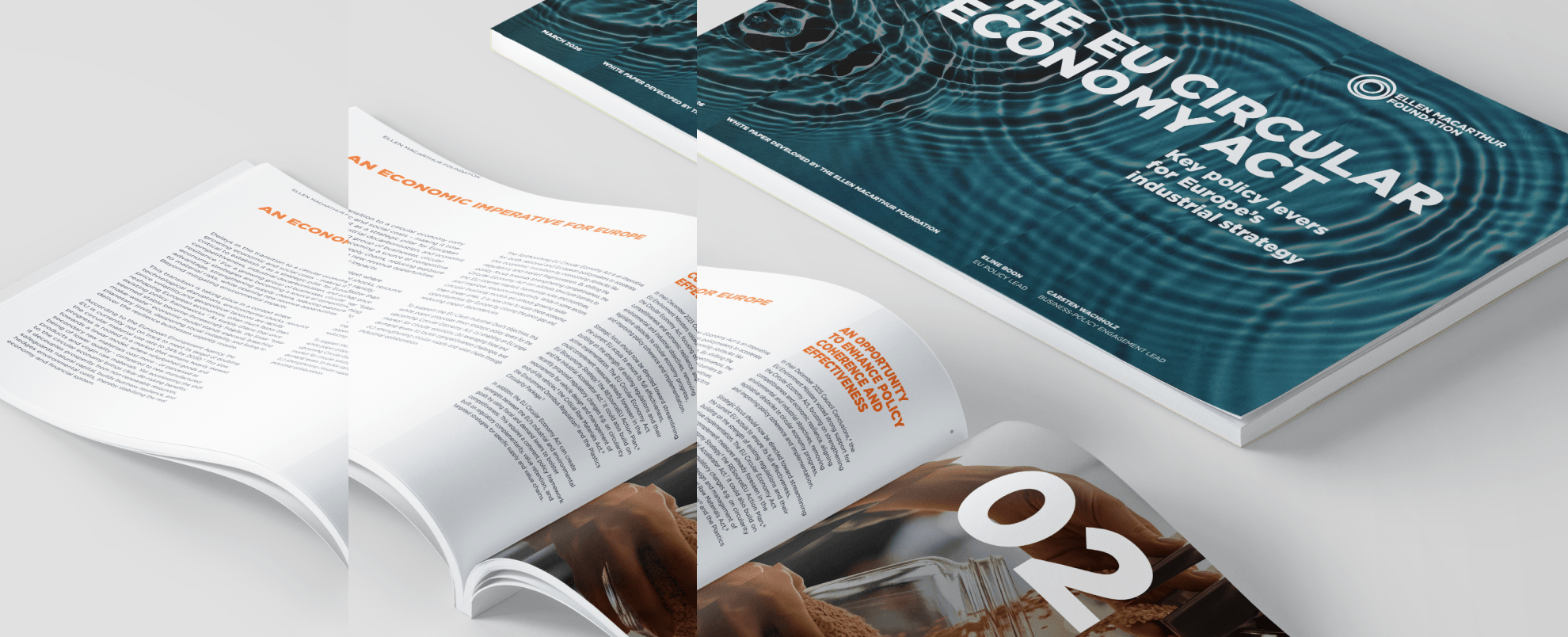 EU circular economy paper front cover and open spread