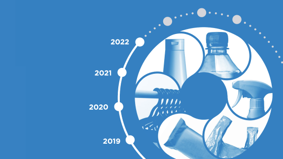 Abstract image showing products on blue background