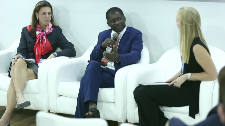 People talking on stage