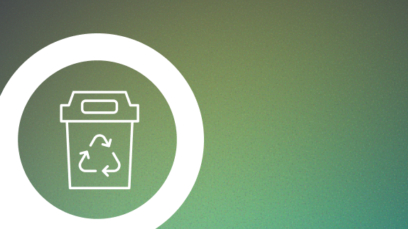 Recycle bin icon on a green gradient