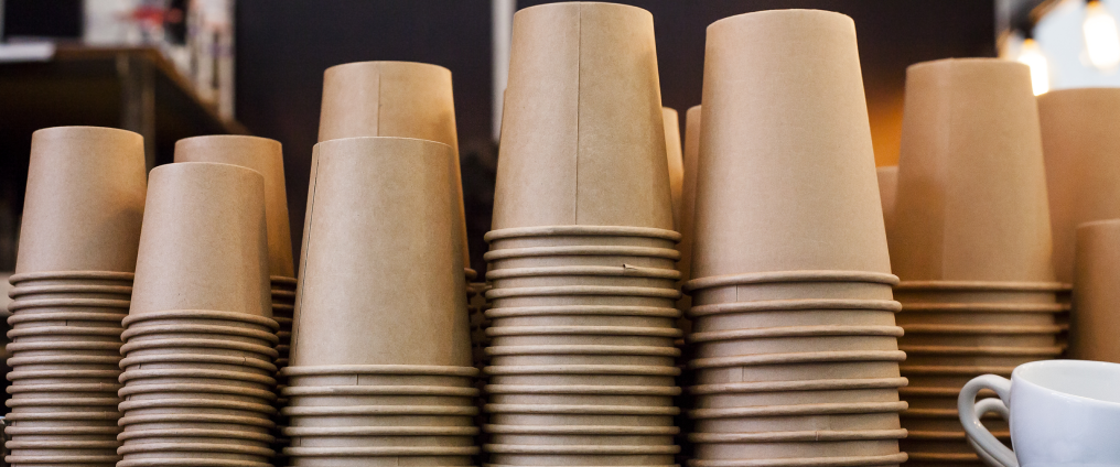 stacks of cardboard cups