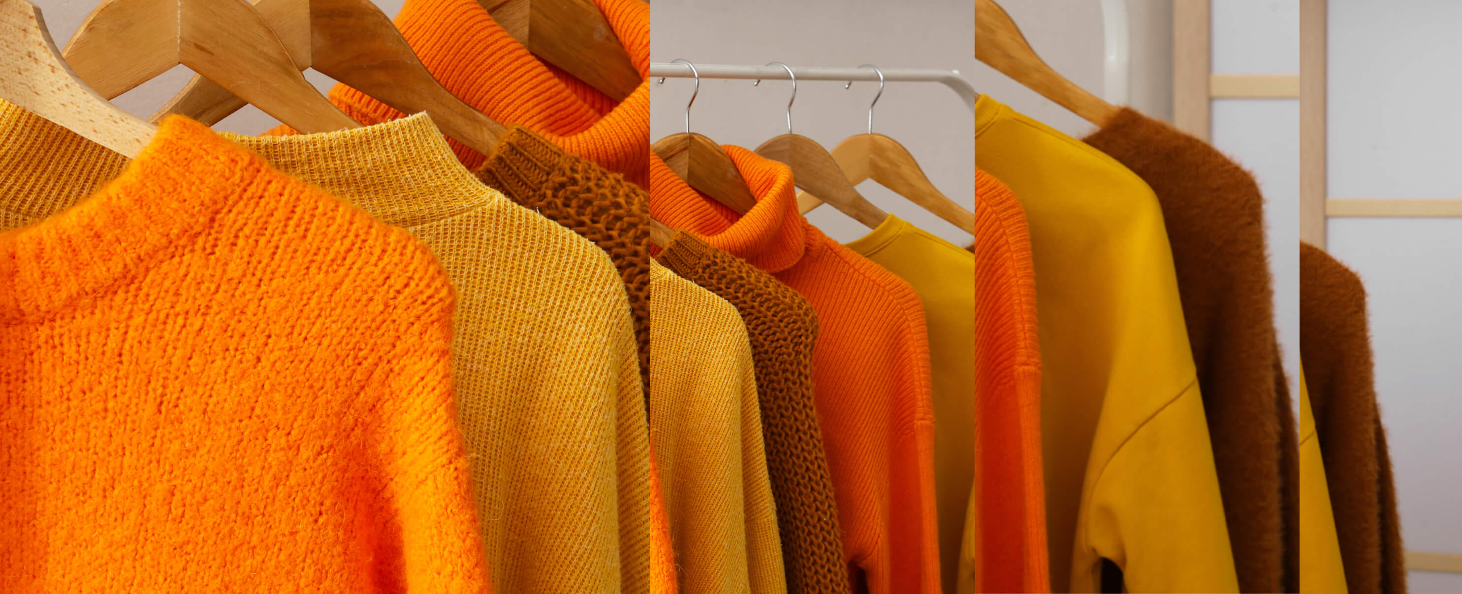 Close up of orange jumpers