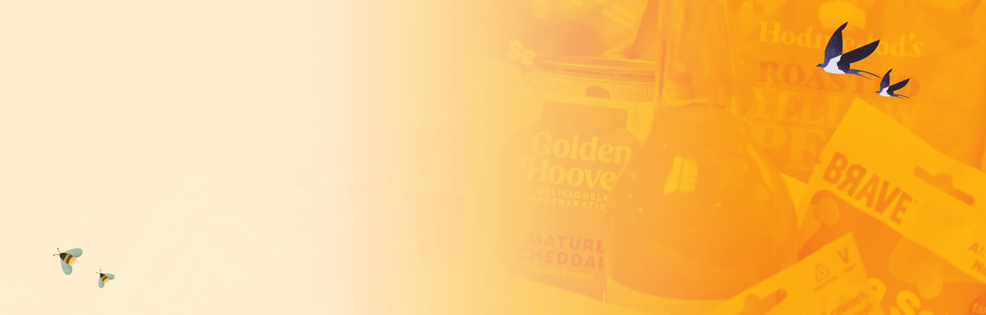 Product images with orange overlay