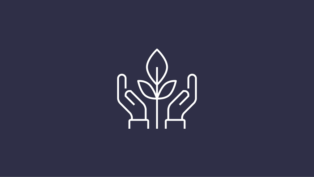 hand holding flower icon