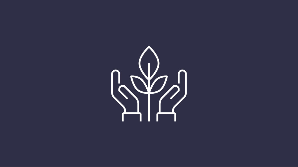 hand holding flower icon