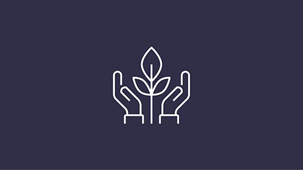 hand holding flower icon