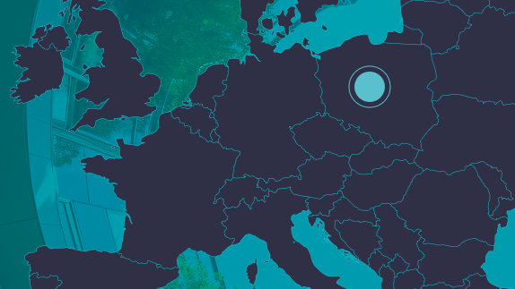 A map showing where a case study is in Poland for Building Prosperity report