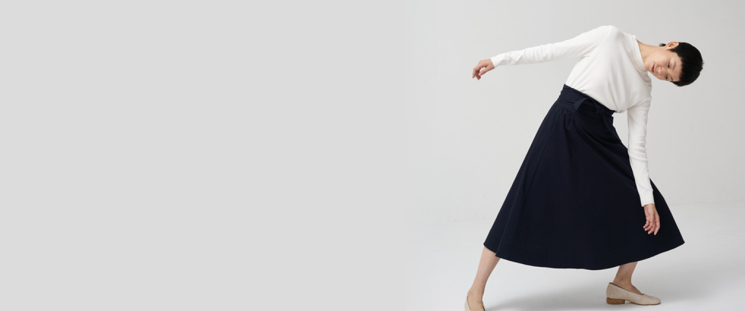 Person modelling on white background