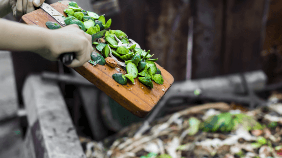 Person chopping vegetables on chopping board