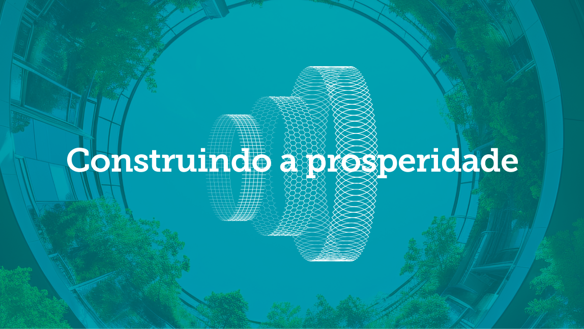 Building Prosperity, abstract image of a circular building looking to the sky