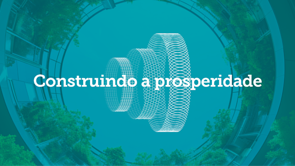 Building Prosperity, abstract image of a circular building looking to the sky