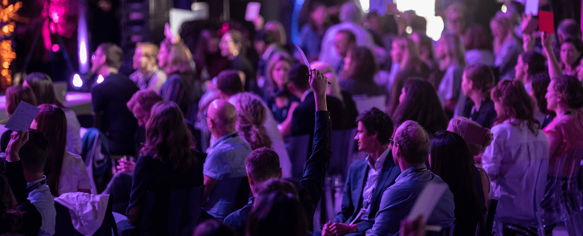 People collaborating at an event