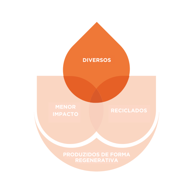 Layered circular diagram in shades of orange and peach, with overlapping semi-transparent shapes forming a stylised flower or lotus design. The central orange circle contains the text 'Diverse' against a gradient background of orange tones.