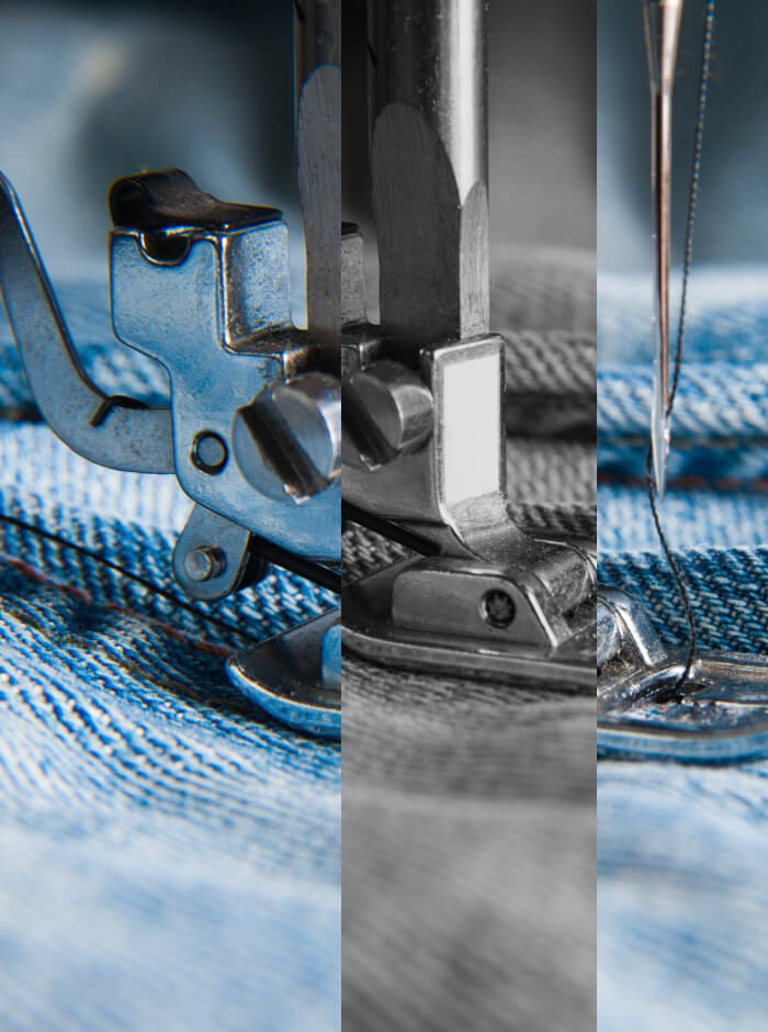 Close up of someone using a sewing machine to create garments