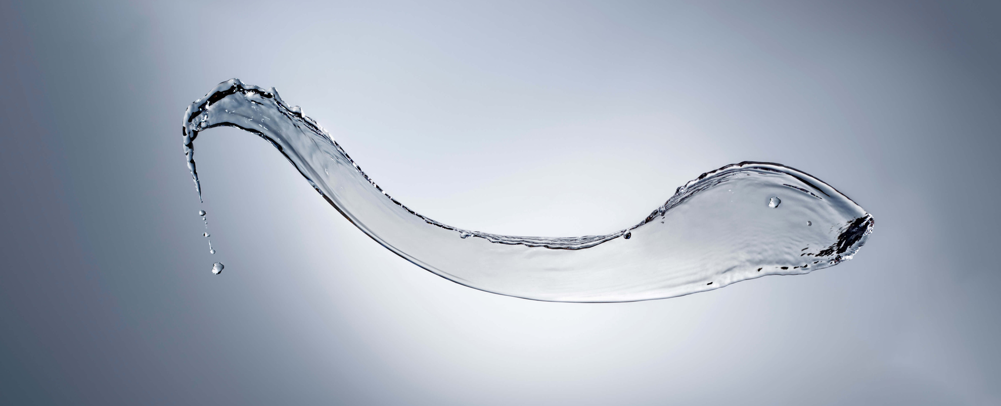 Abstract Splash of Water on a Blue Background