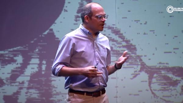 person talking on stage