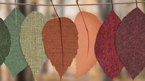 Leaves made out of fabrics