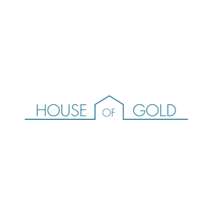 房子的黄金-蓝色钻石牛仔标志