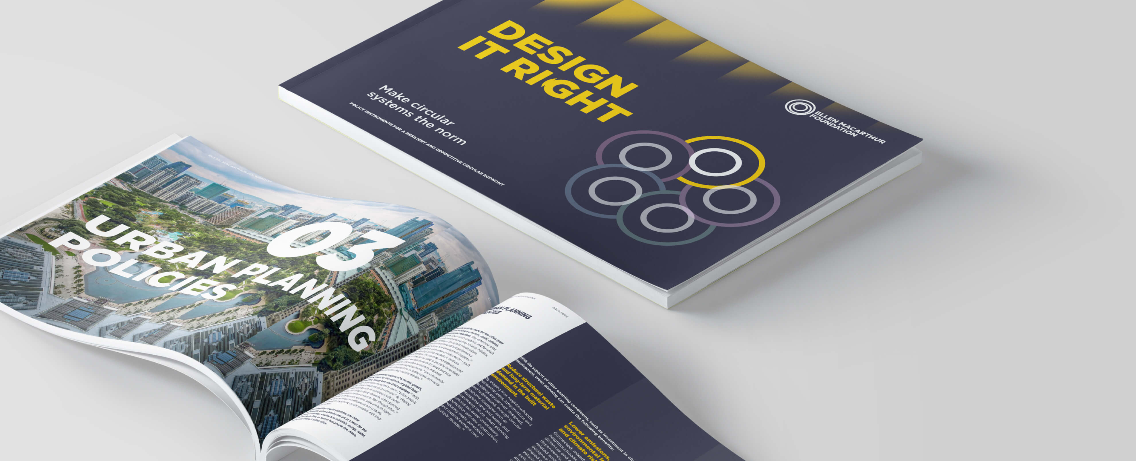 Mock up of UPG brief 1 report cover and open spread