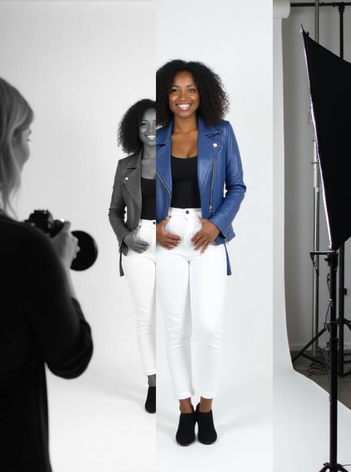 A picture of a fashion shoot.