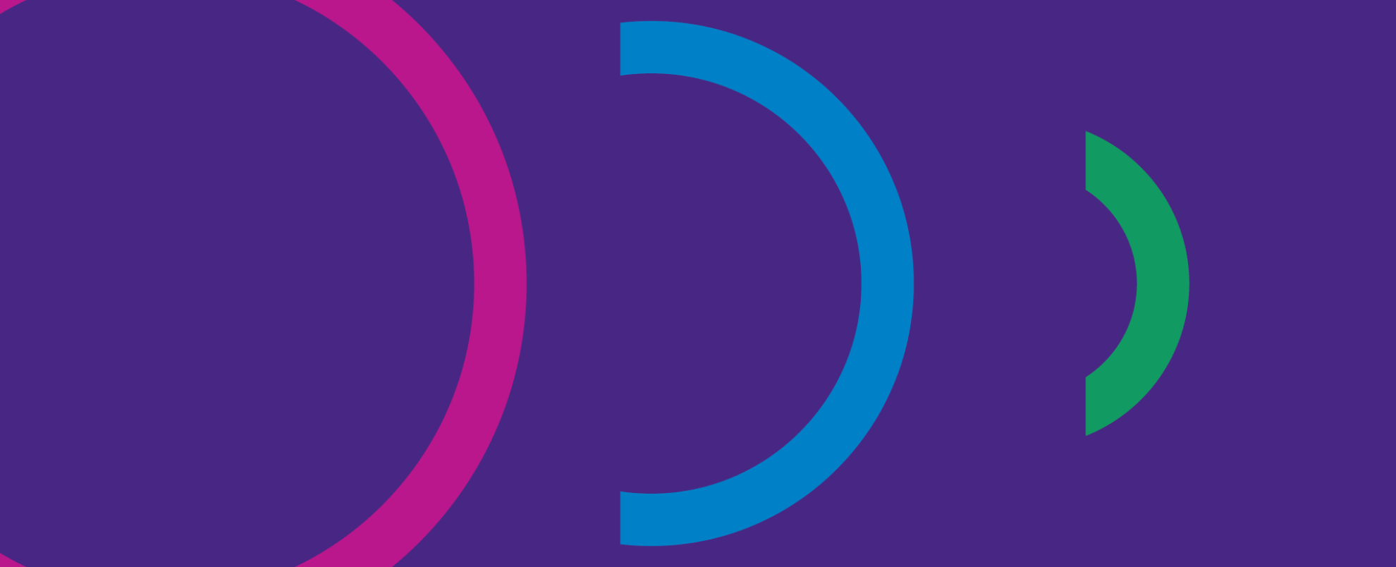 Purple background with three coloured circles