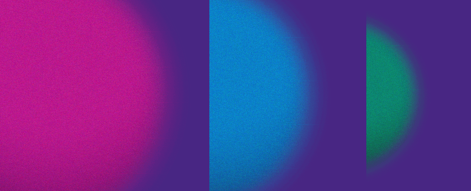 Purple background with three coloured circles