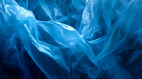 Blue flexible plastic