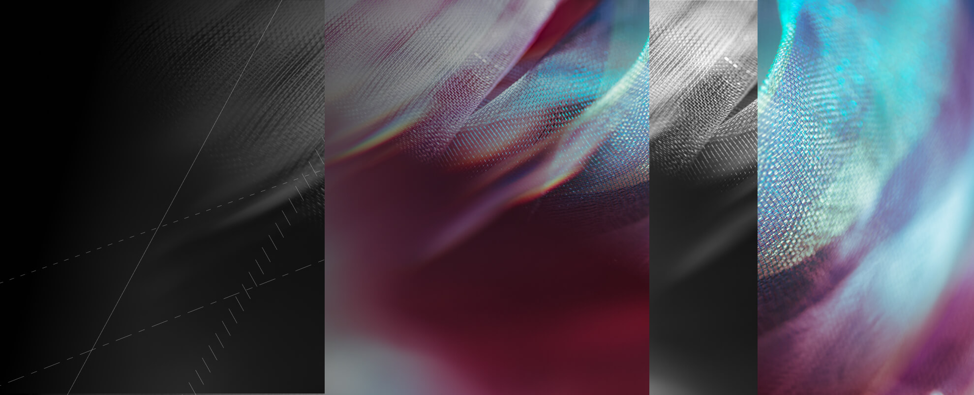 Close up of purple and blue material