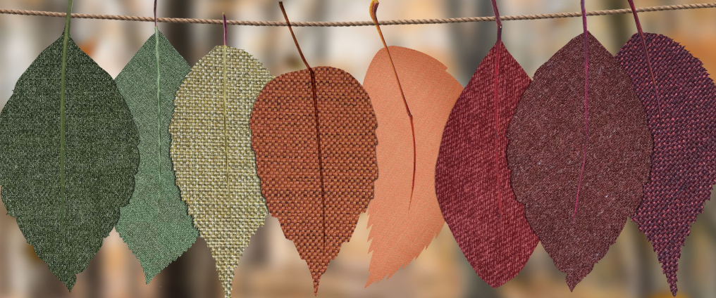 Leaves made out of fabrics