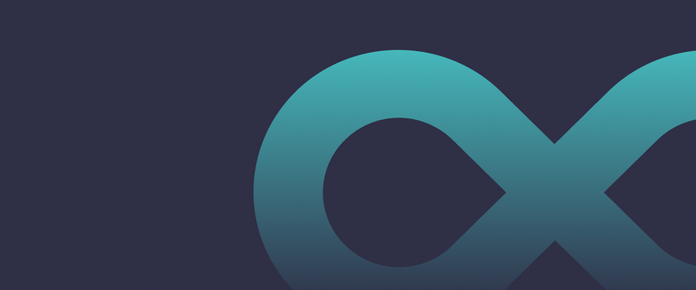 blue infinity loop on grey background