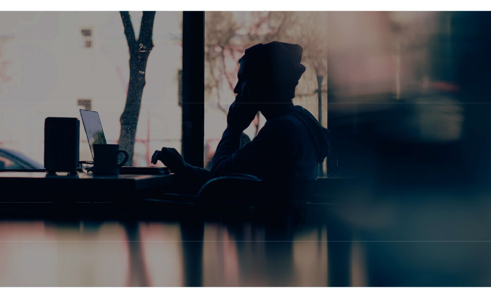 Person sat using laptop