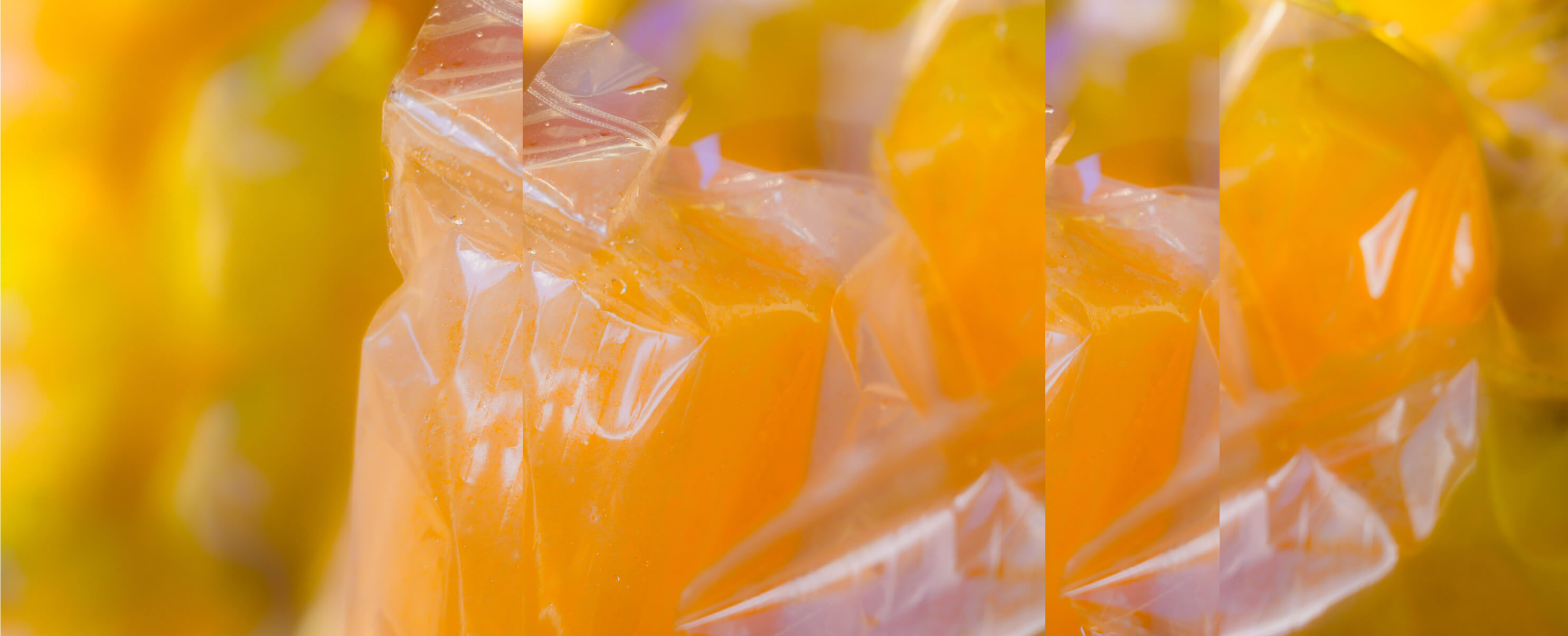 Close up of flexible plastics