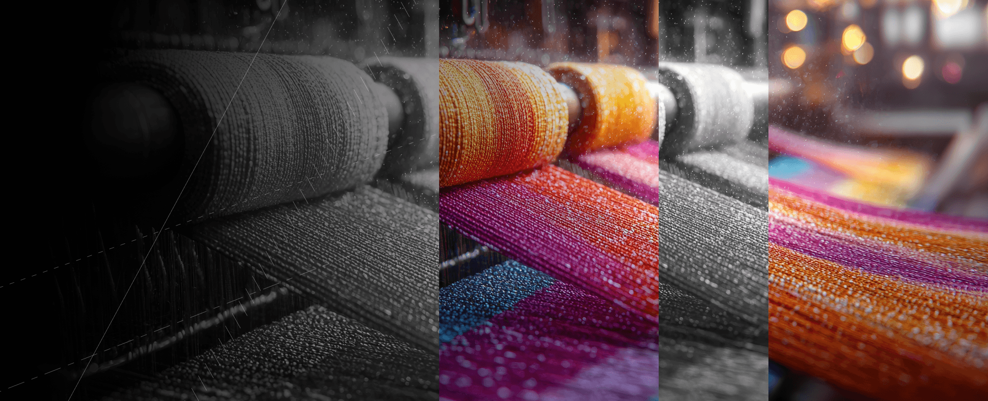 Coloured cotton on a reel