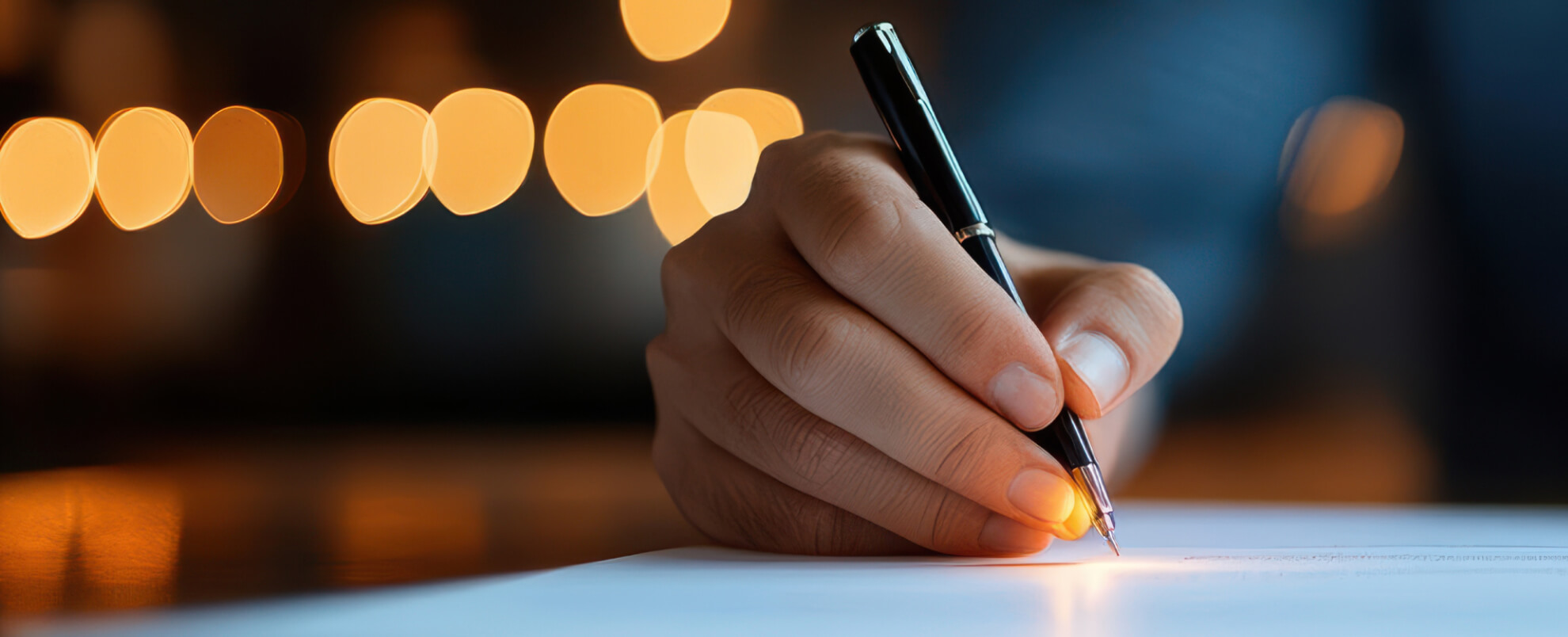 Picture of a person holding a pen