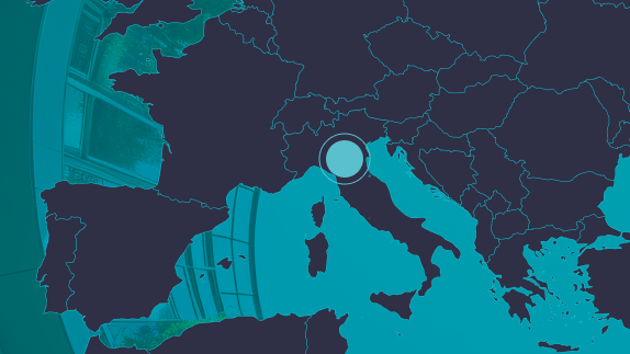 Gucci in Italy on a map