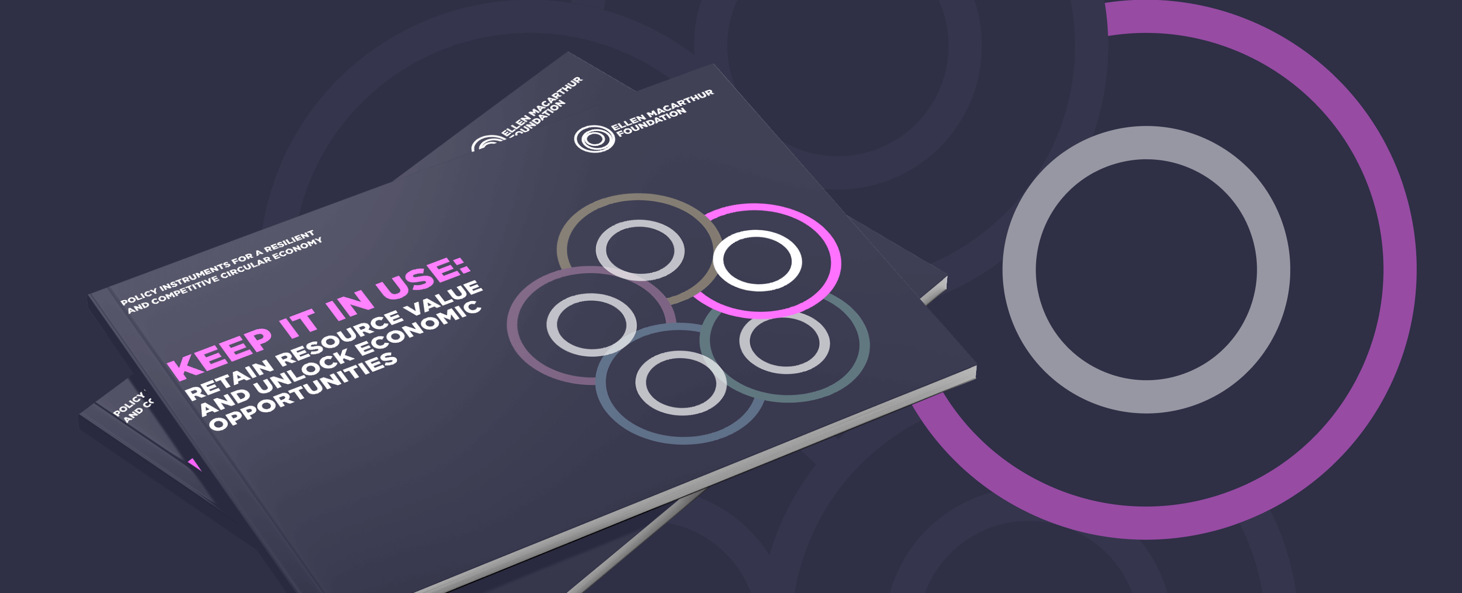 UPG report cover on a core grey background with coloured circles