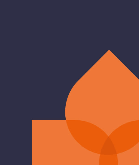 abstract orange shapes on grey background