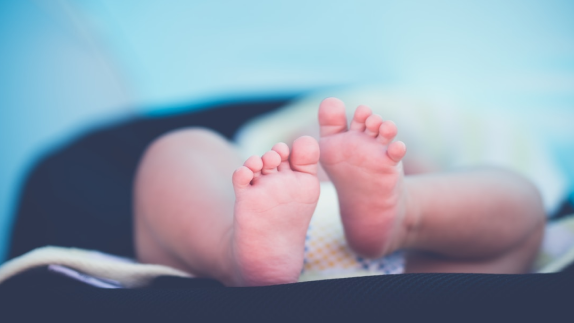 Baby feet and nappy