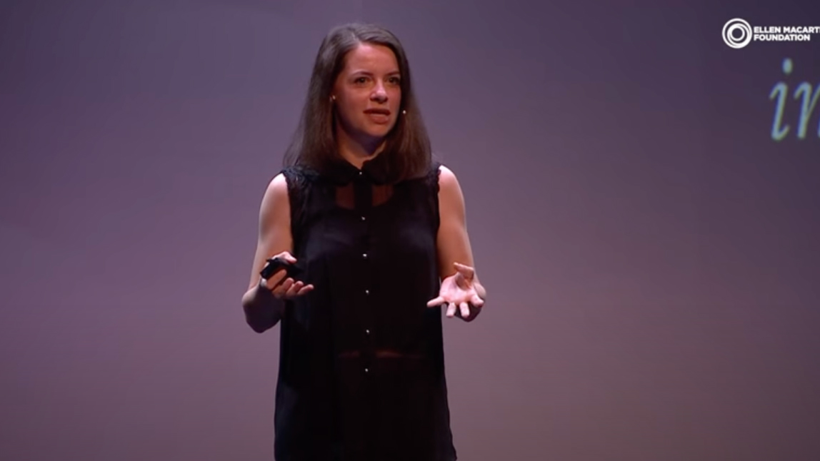 person talking on stage