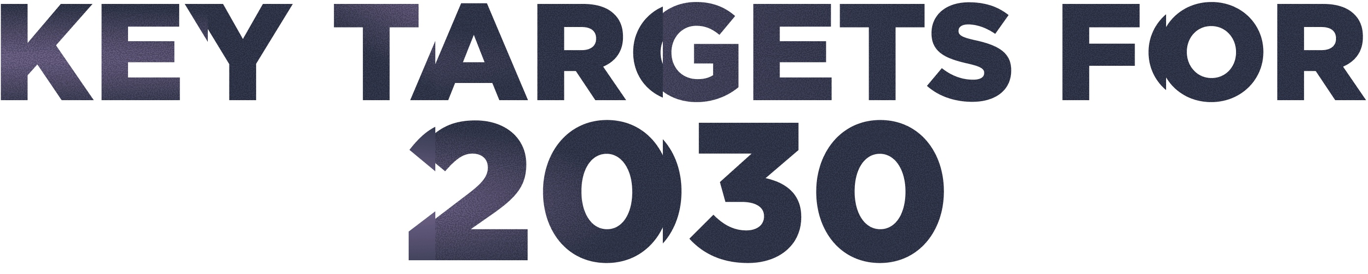 Text saying "key targets for 2030"